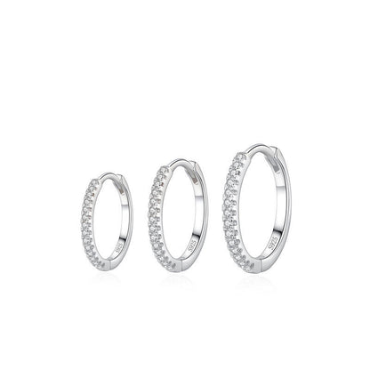 North & Pearl CZ Pave Hoop Earrings product thumbnail 1