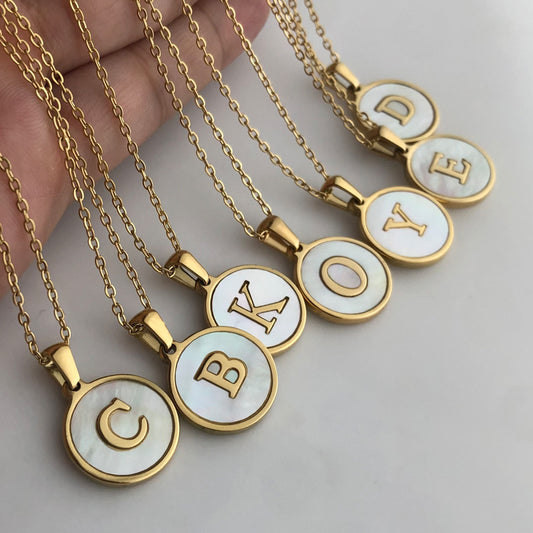 North & Pearl Initial Shell Necklace product image 2
