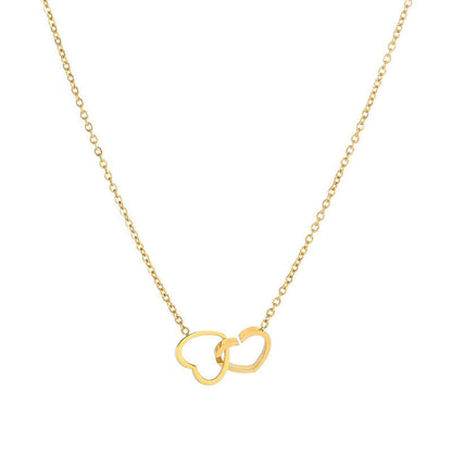 North & Pearl Interlocking Double Heart Necklace product thumbnail 1