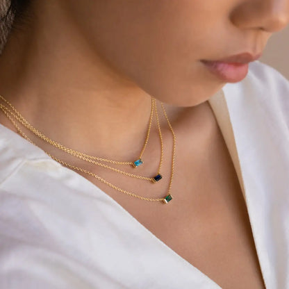 North & Pearl Baguette Birthstone Necklace product thumbnail 5