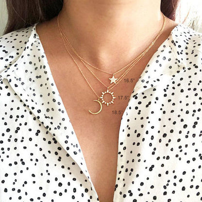 North & Pearl Sun Moon Star Layered Necklace Set product thumbnail 3