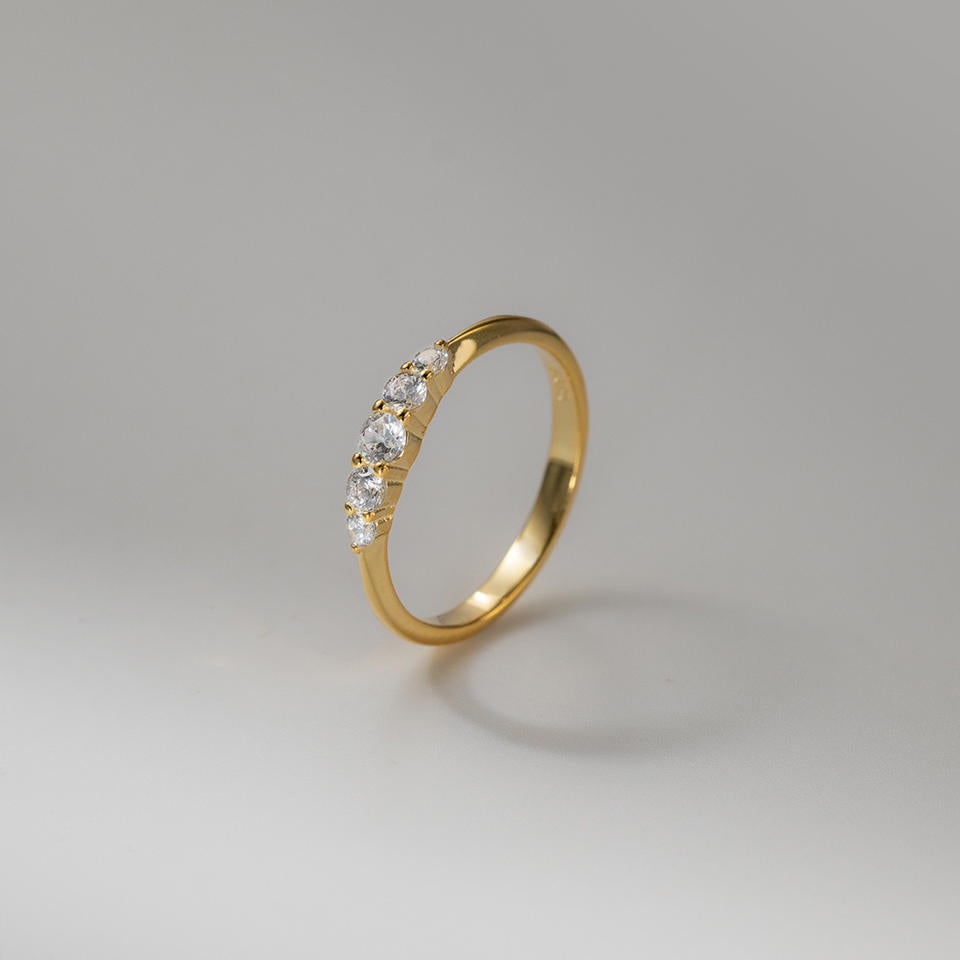 North & Pearl Five-Stone CZ Stacking Ring product image