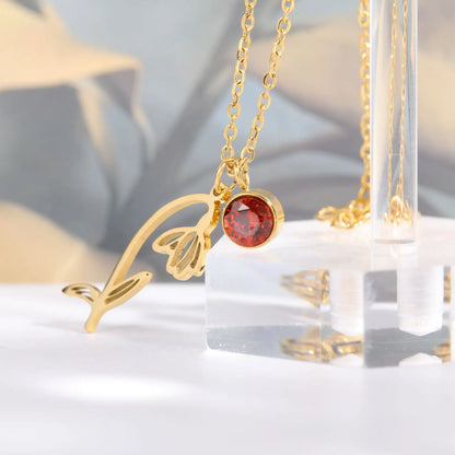 North & Pearl Birth Flower & Birthstone Necklace product thumbnail 6