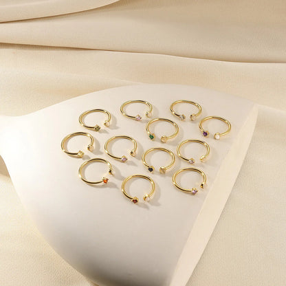 North & Pearl Minimal Birthstone Open Ring product thumbnail 4