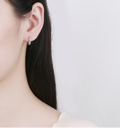 North & Pearl Twisted CZ Huggie Hoop Earrings product thumbnail 3