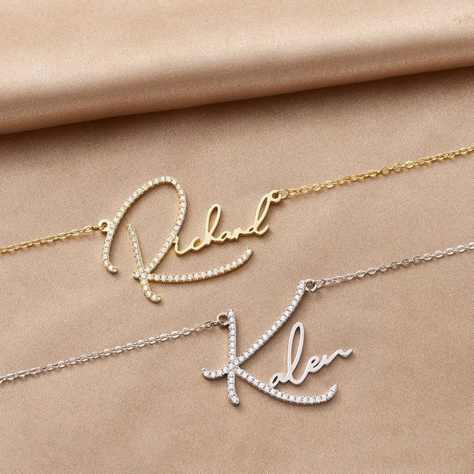 North & Pearl Refined Script Name Necklace product image 1