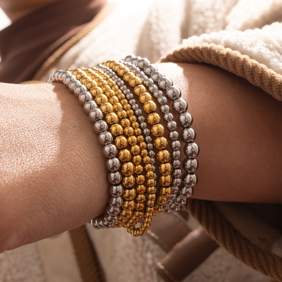 North & Pearl Warm Bead Stretch Bracelet product image 2