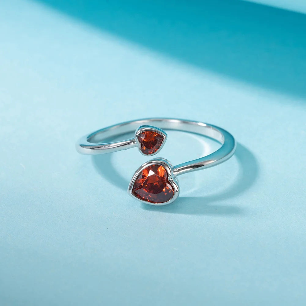 North & Pearl Double Heart Birth Month Ring product image 3