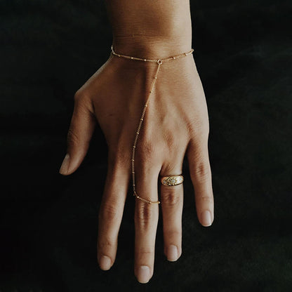 North & Pearl Beaded Hand Chain Bracelet product thumbnail 3