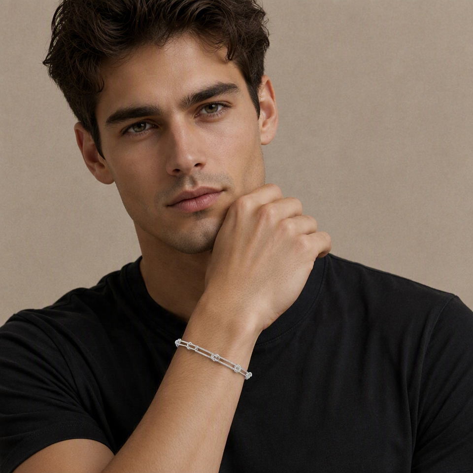 North & Pearl Textured Paperclip Chain Bracelet product image