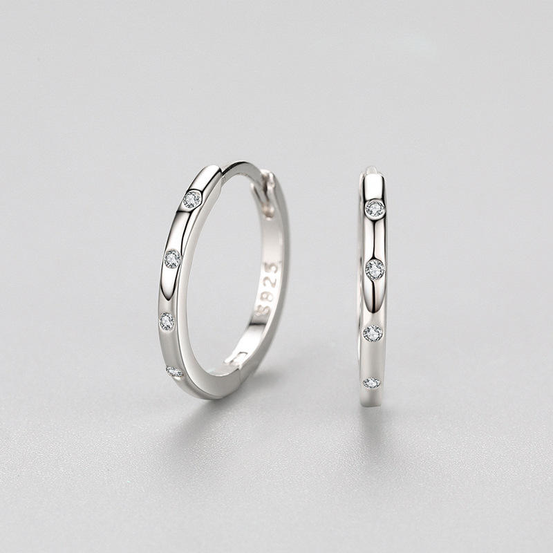 North & Pearl CZ Station Hoop Earrings product image 1