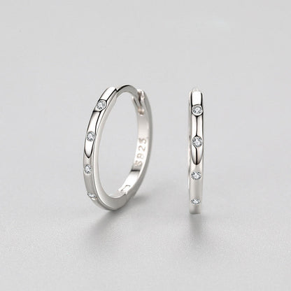 North & Pearl CZ Station Hoop Earrings product thumbnail 1