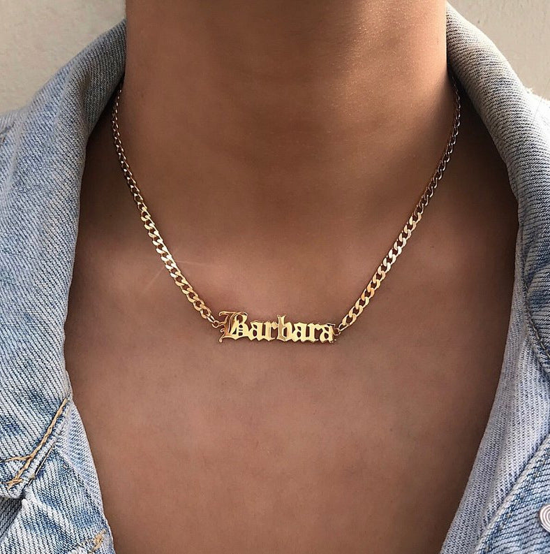 North & Pearl Charm Nameplate Necklace product image 2