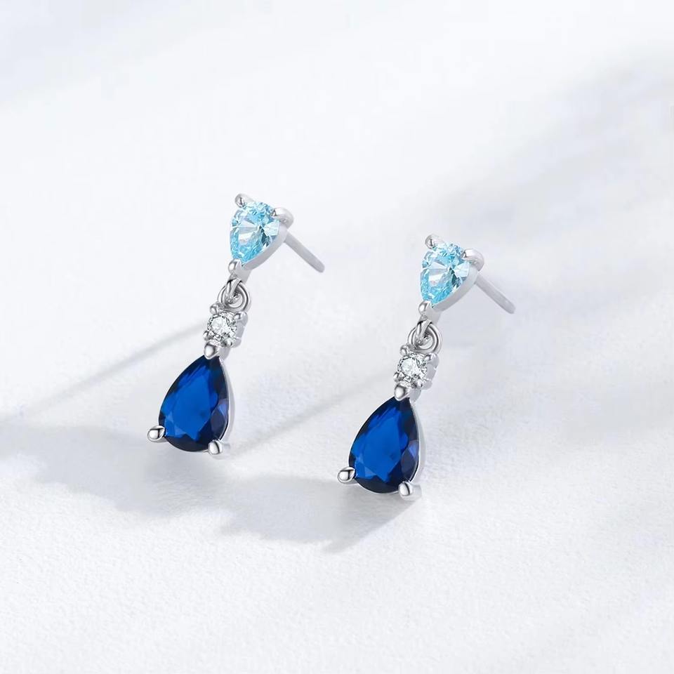 North & Pearl Blue Ombre Teardrop Earrings product image 2