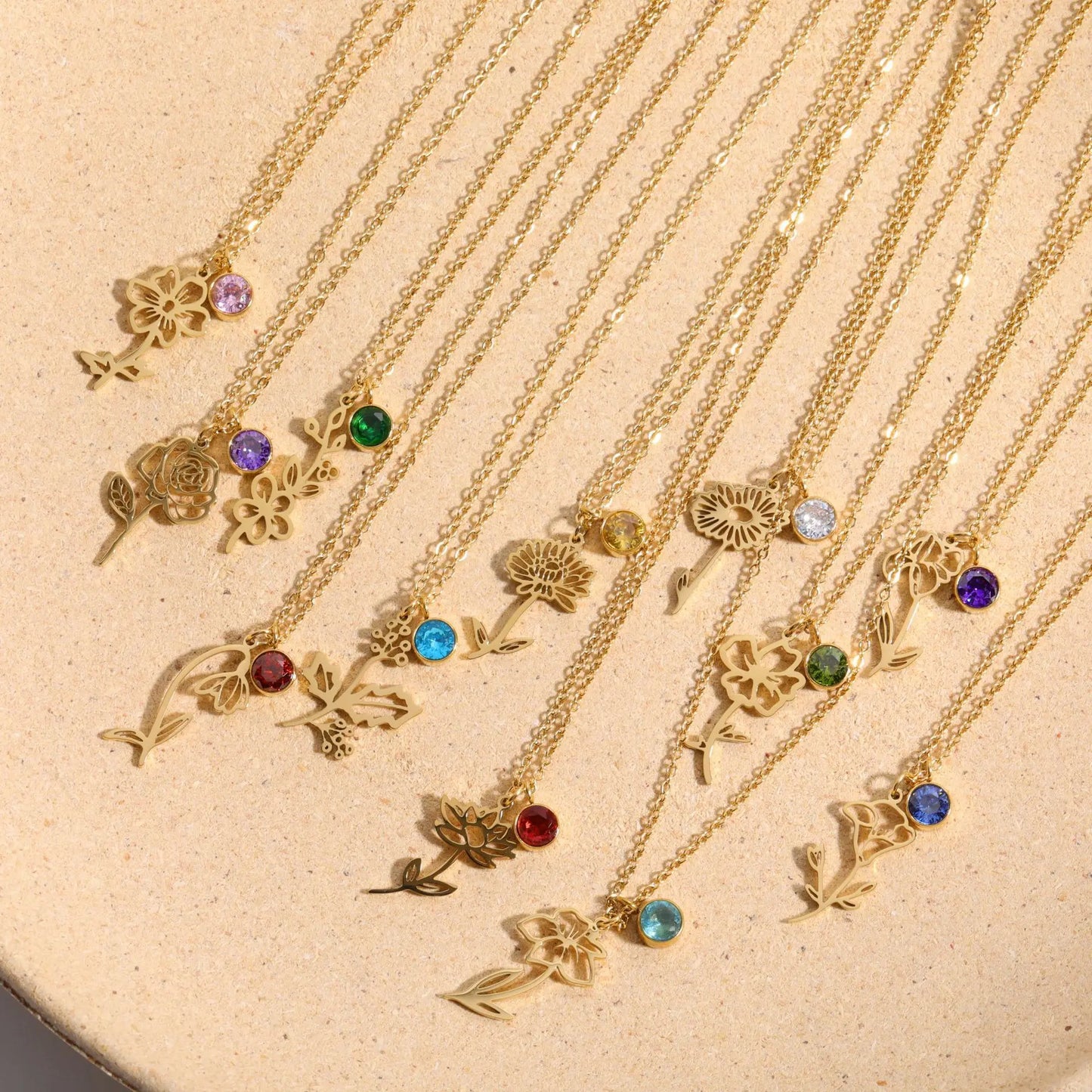 North & Pearl Birth Flower & Birthstone Necklace product image