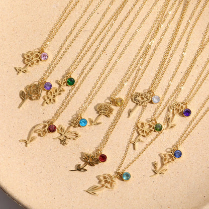 North & Pearl Birth Flower & Birthstone Necklace product thumbnail 3