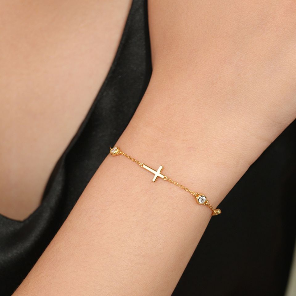 North & Pearl Cross Station CZ Bracelet product image