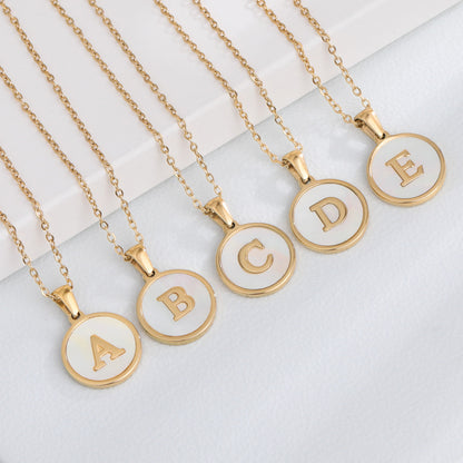 North & Pearl Initial Shell Necklace product thumbnail 3