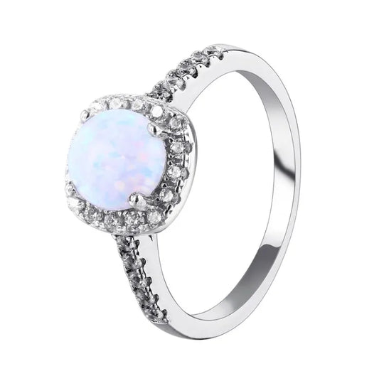 North & Pearl Opal-Style Birth Month Ring ring image 1