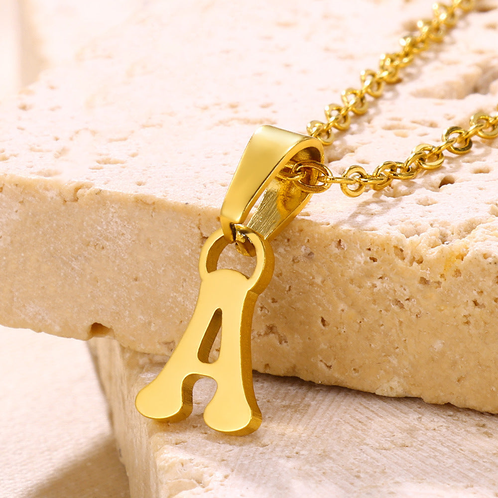 North & Pearl Charm Polished Initial Necklace product image
