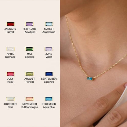 North & Pearl Baguette Birthstone Necklace product thumbnail 6