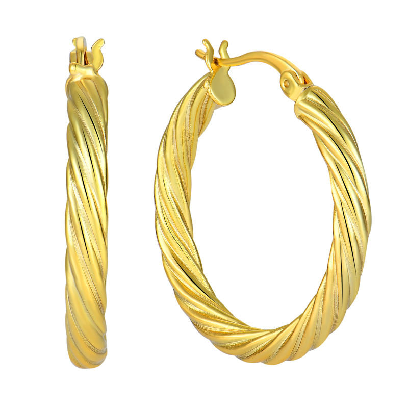 North & Pearl Twisted Rope Hoop Earrings product image