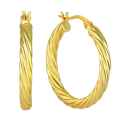 North & Pearl Twisted Rope Hoop Earrings product thumbnail 1