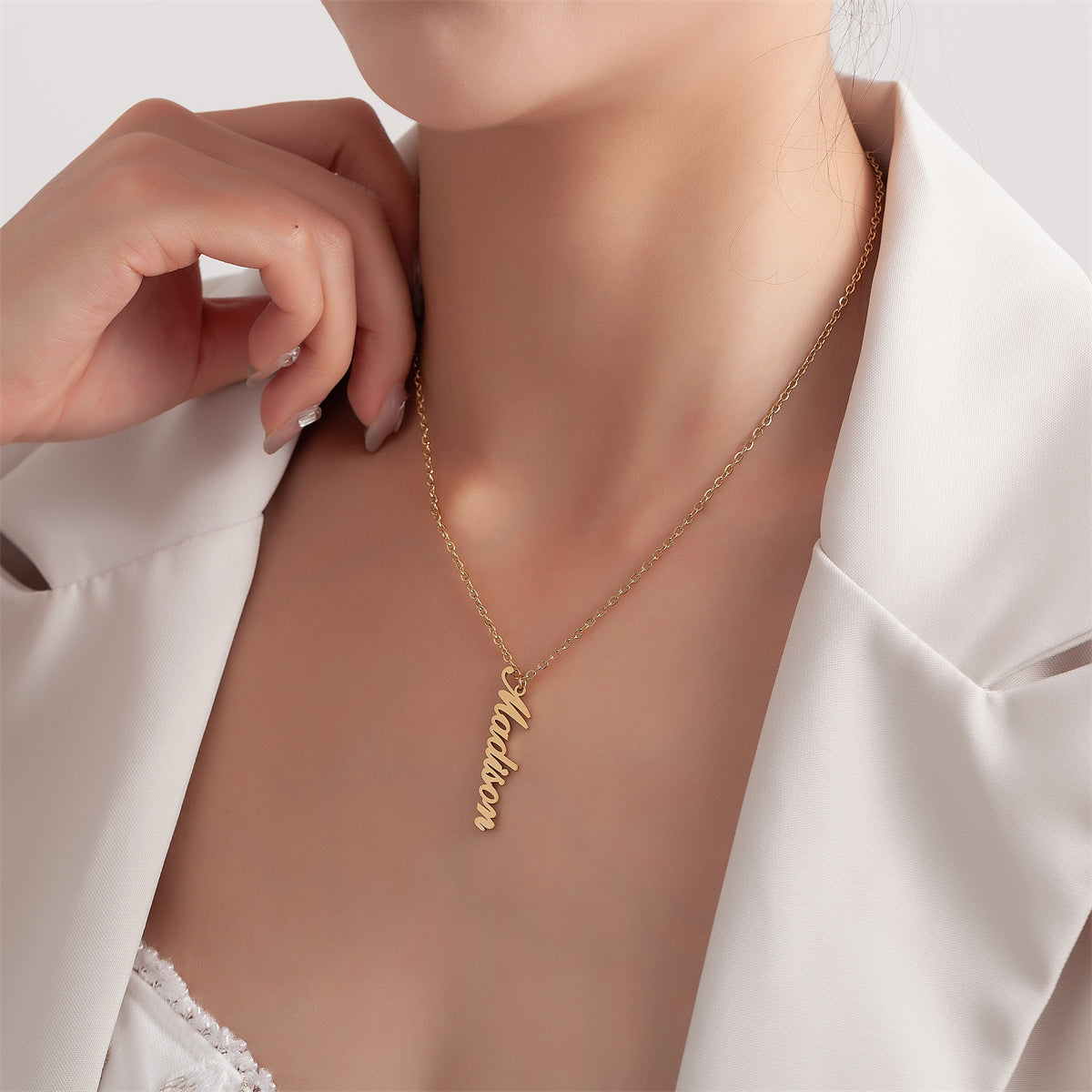 North & Pearl Fine Script Name Necklace product image 6