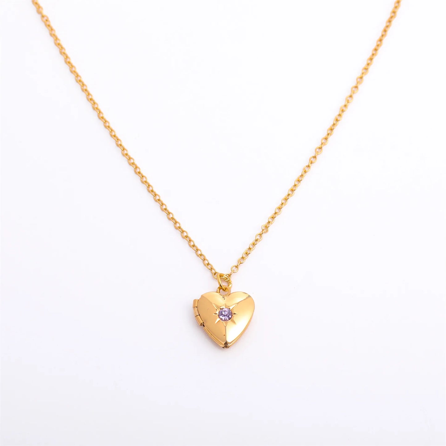 North & Pearl Heart Locket Birthstone Necklace product image