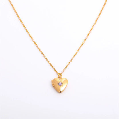 North & Pearl Heart Locket Birthstone Necklace product thumbnail 4