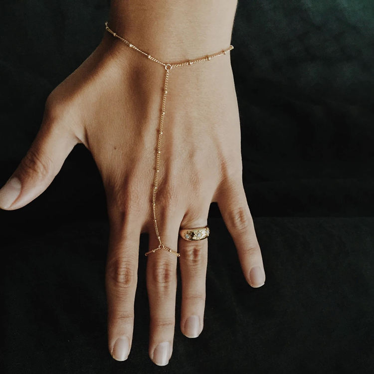 North & Pearl Beaded Hand Chain Bracelet product image 2