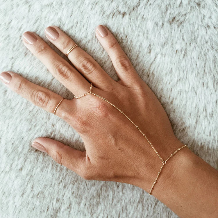 North & Pearl Beaded Hand Chain Bracelet product image