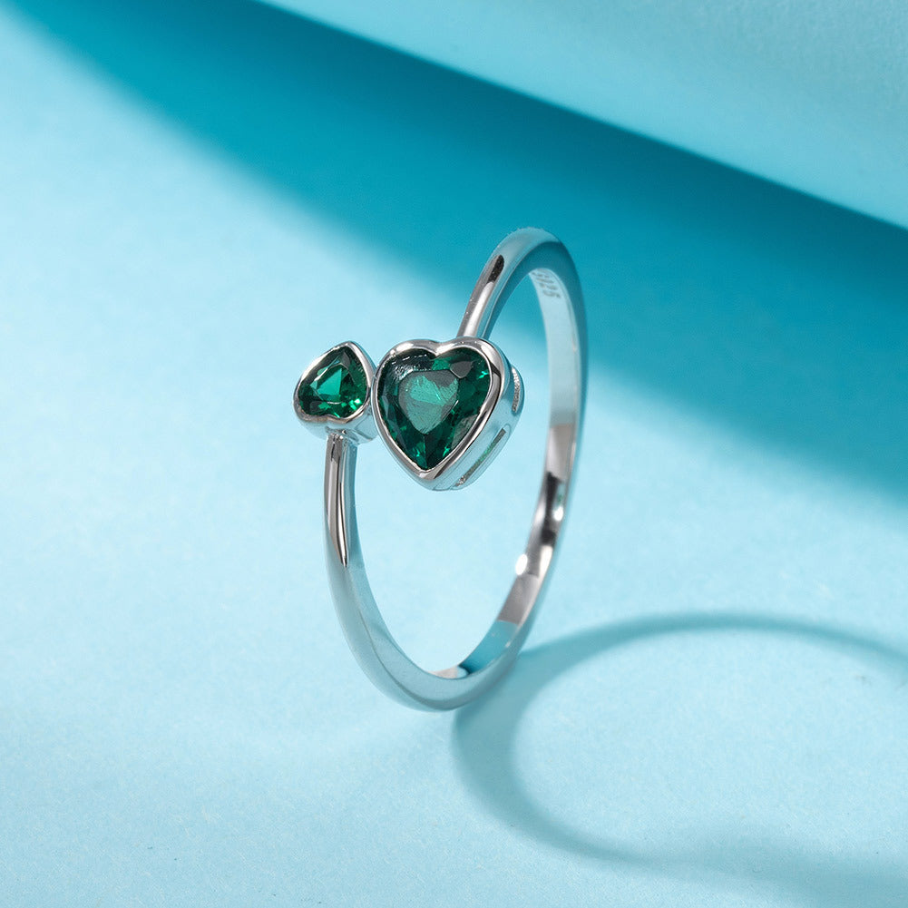 North & Pearl Double Heart Birth Month Ring product image