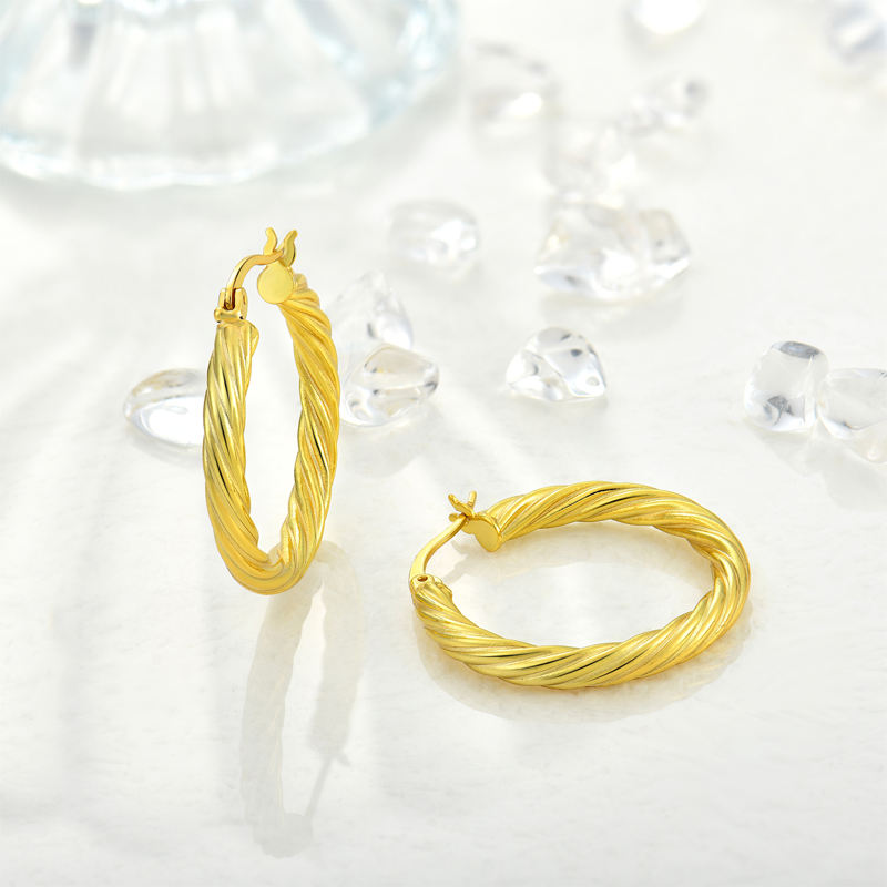 North & Pearl Twisted Rope Hoop Earrings product image