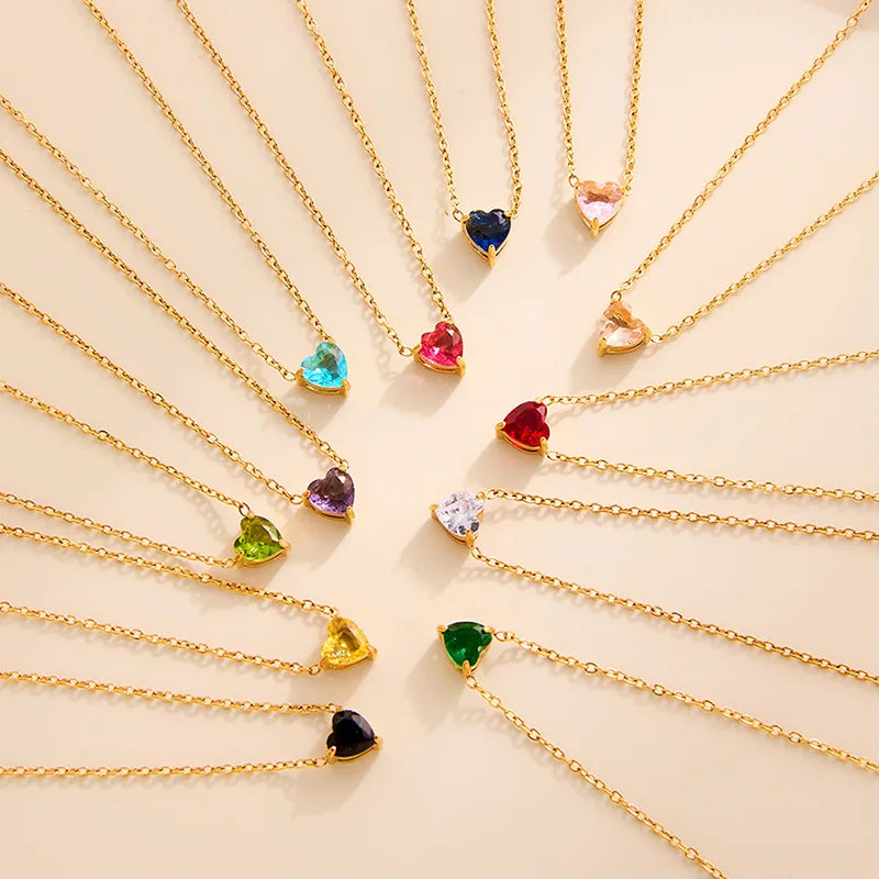 North & Pearl Heart Birthstone Pendant Necklace product image