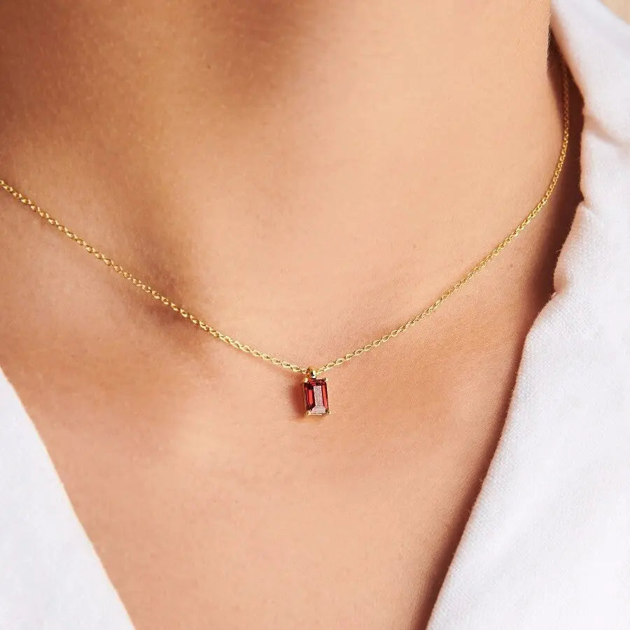 North & Pearl Rectangle Birthstone Pendant Necklace product image 4