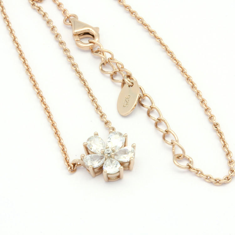 North & Pearl CZ Flower Pendant Necklace product image