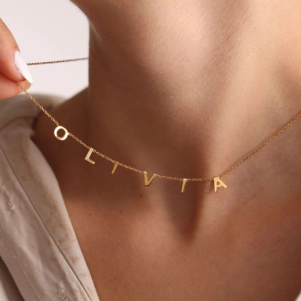 North & Pearl Charm Dainty Letter Necklace product image