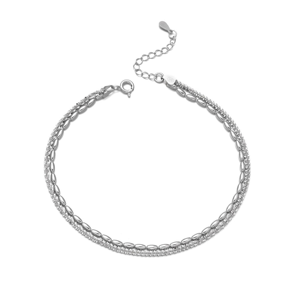 North & Pearl Double Layer Bead Chain Anklet product image 1