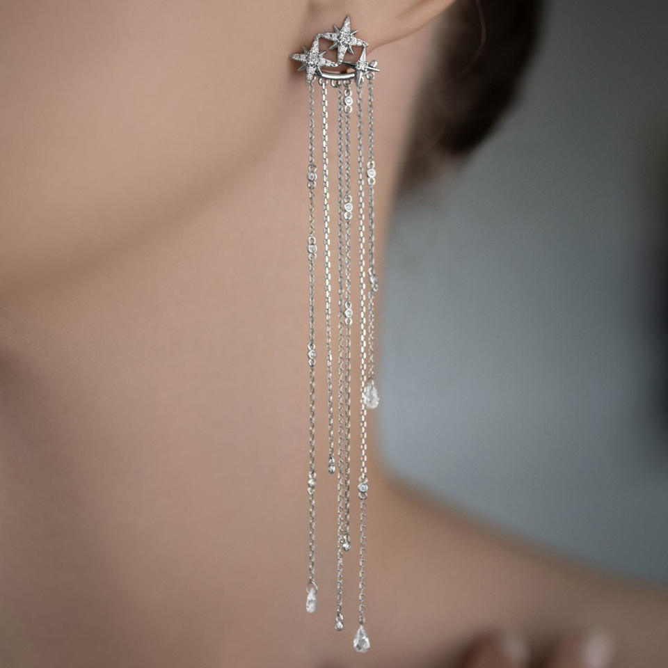 North & Pearl Star Tassel Fringe Earrings product image 3