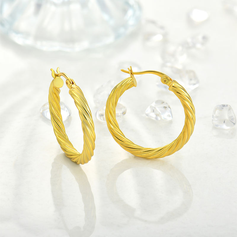 North & Pearl Twisted Rope Hoop Earrings product image