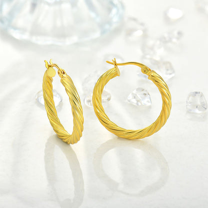 North & Pearl Twisted Rope Hoop Earrings product thumbnail 2