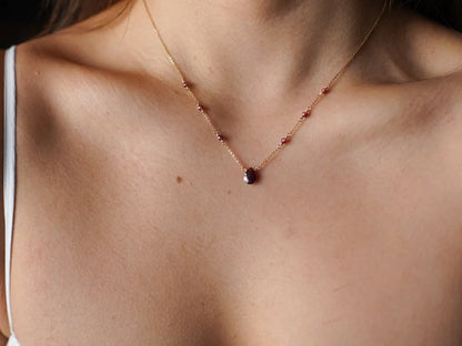 North & Pearl Garnet Drop Necklace product thumbnail 2
