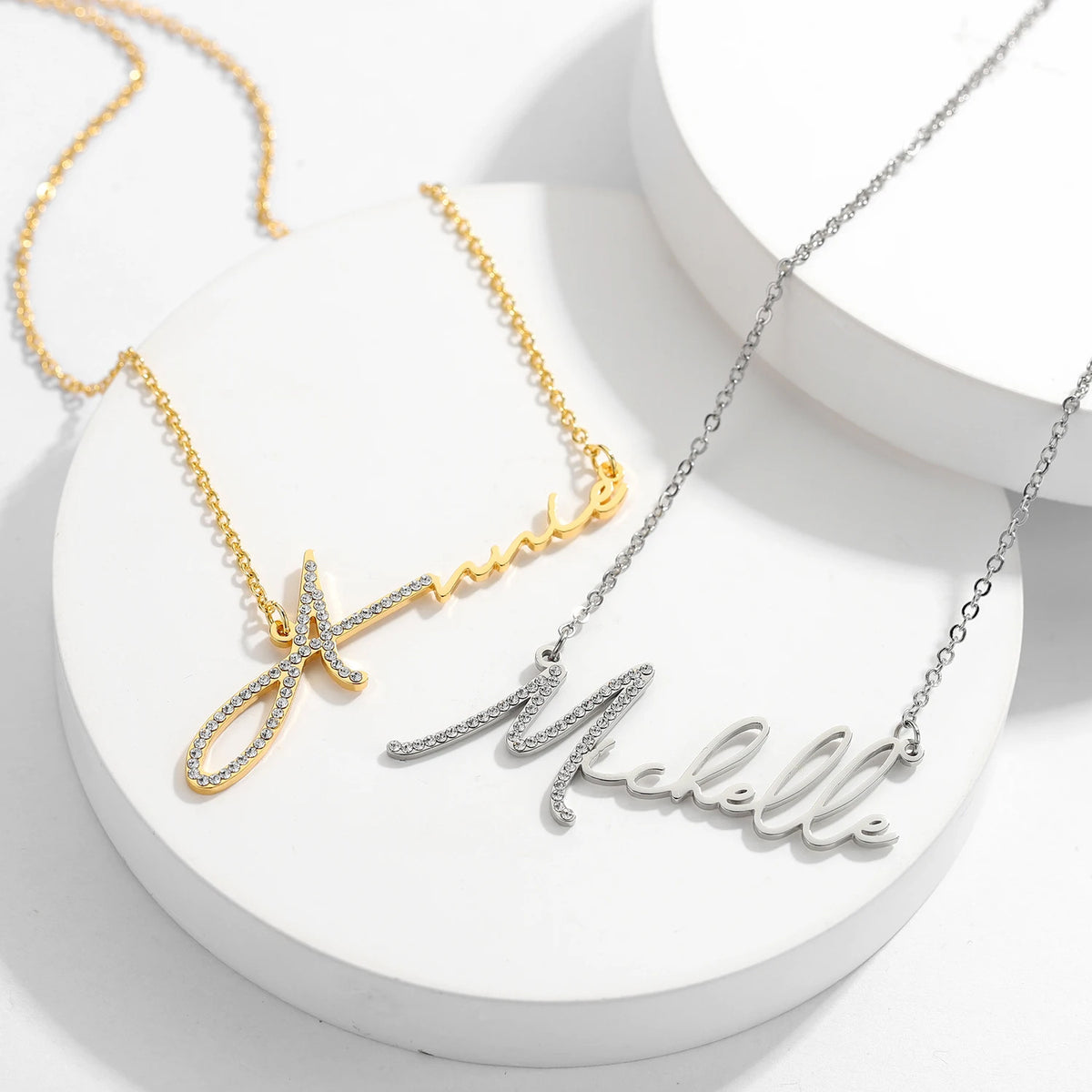 North & Pearl Refined Script Name Necklace product image 3