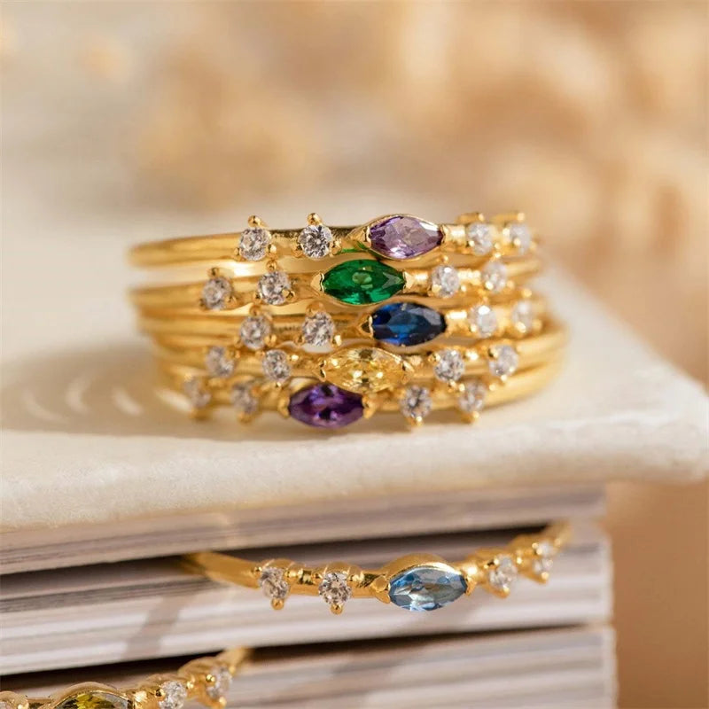 North & Pearl Family Birthstone Open Ring
