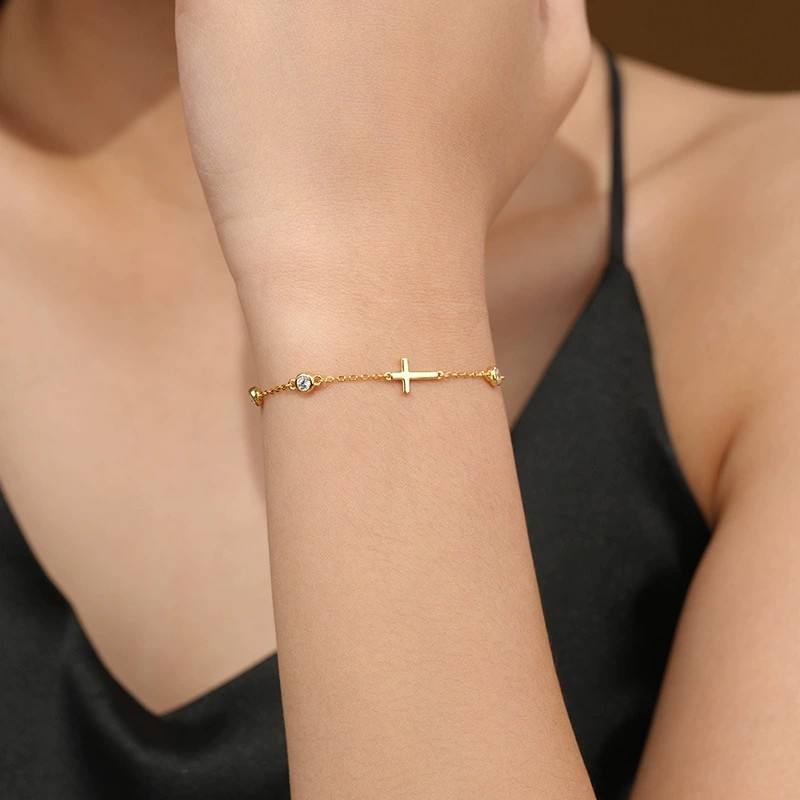 North & Pearl Cross Station CZ Bracelet product image 2