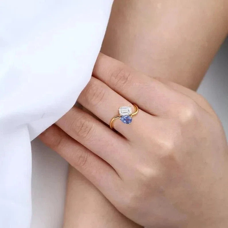North & Pearl Wave Birthstone Statement Ring product image