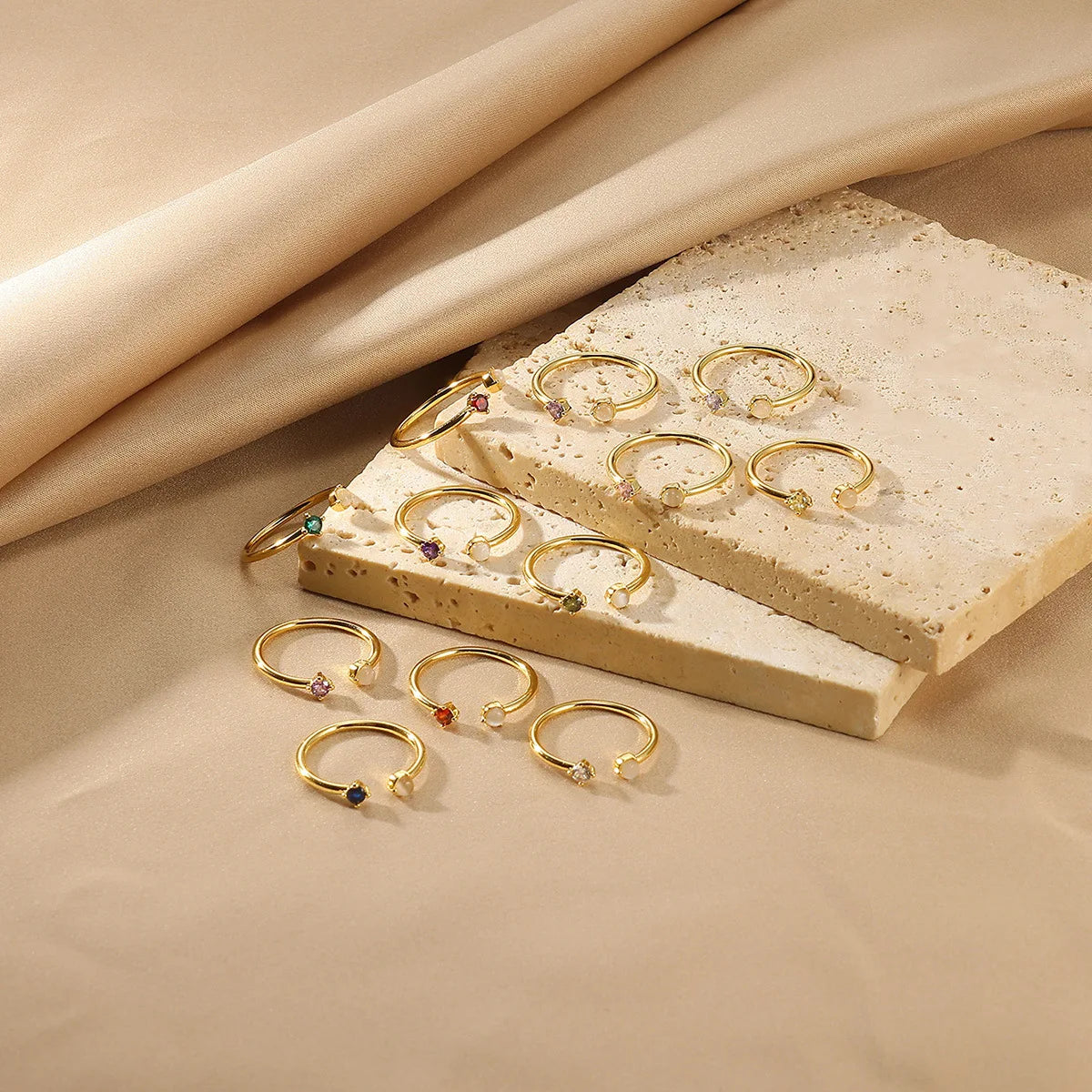 North & Pearl Minimal Birthstone Open Ring product image