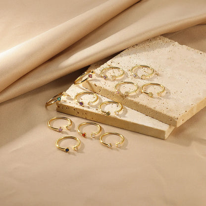 North & Pearl Minimal Birthstone Open Ring product thumbnail 3