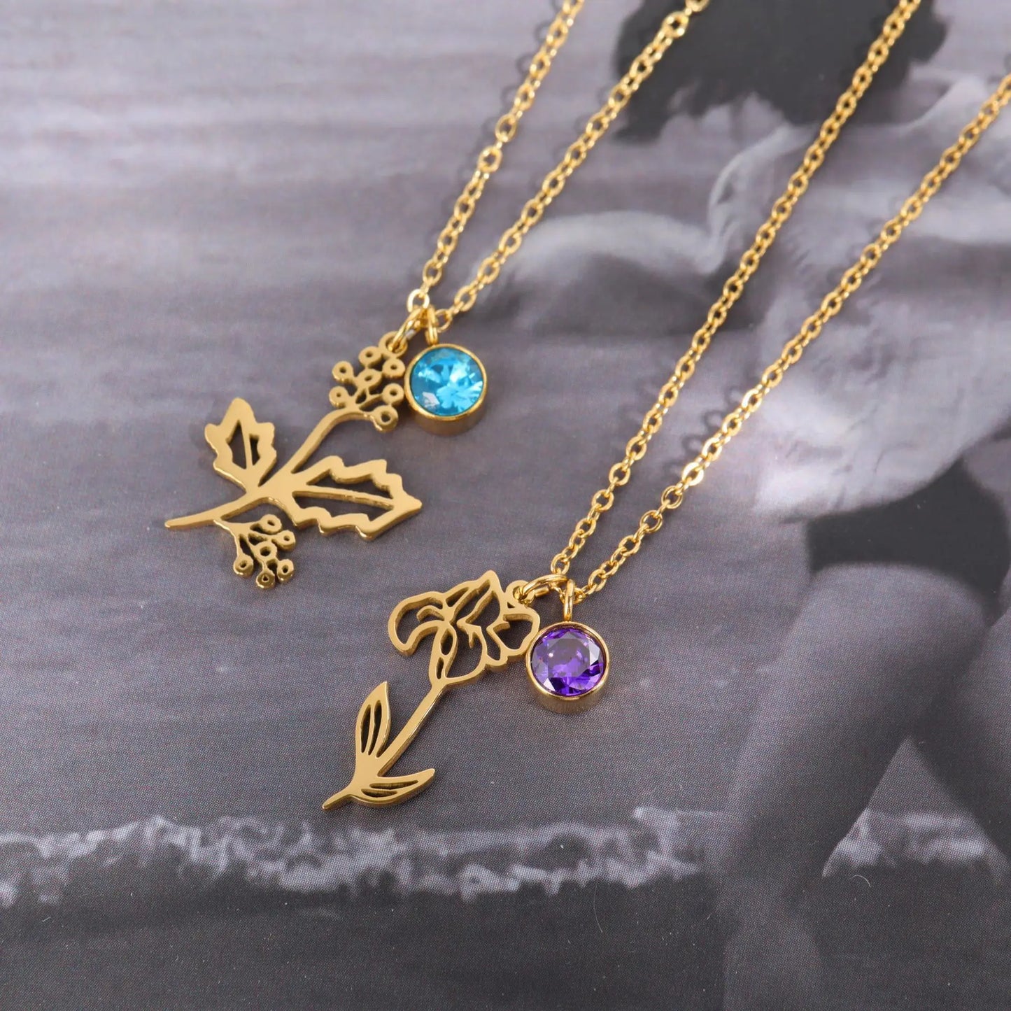 North & Pearl Birth Flower & Birthstone Necklace product image